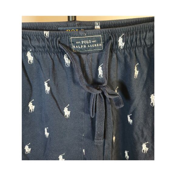 Polo Ralph Lauren Blue Label Men's LRG Sleepwear Shorts Navy Pony Pajama Lounge - Picture 5 of 8
